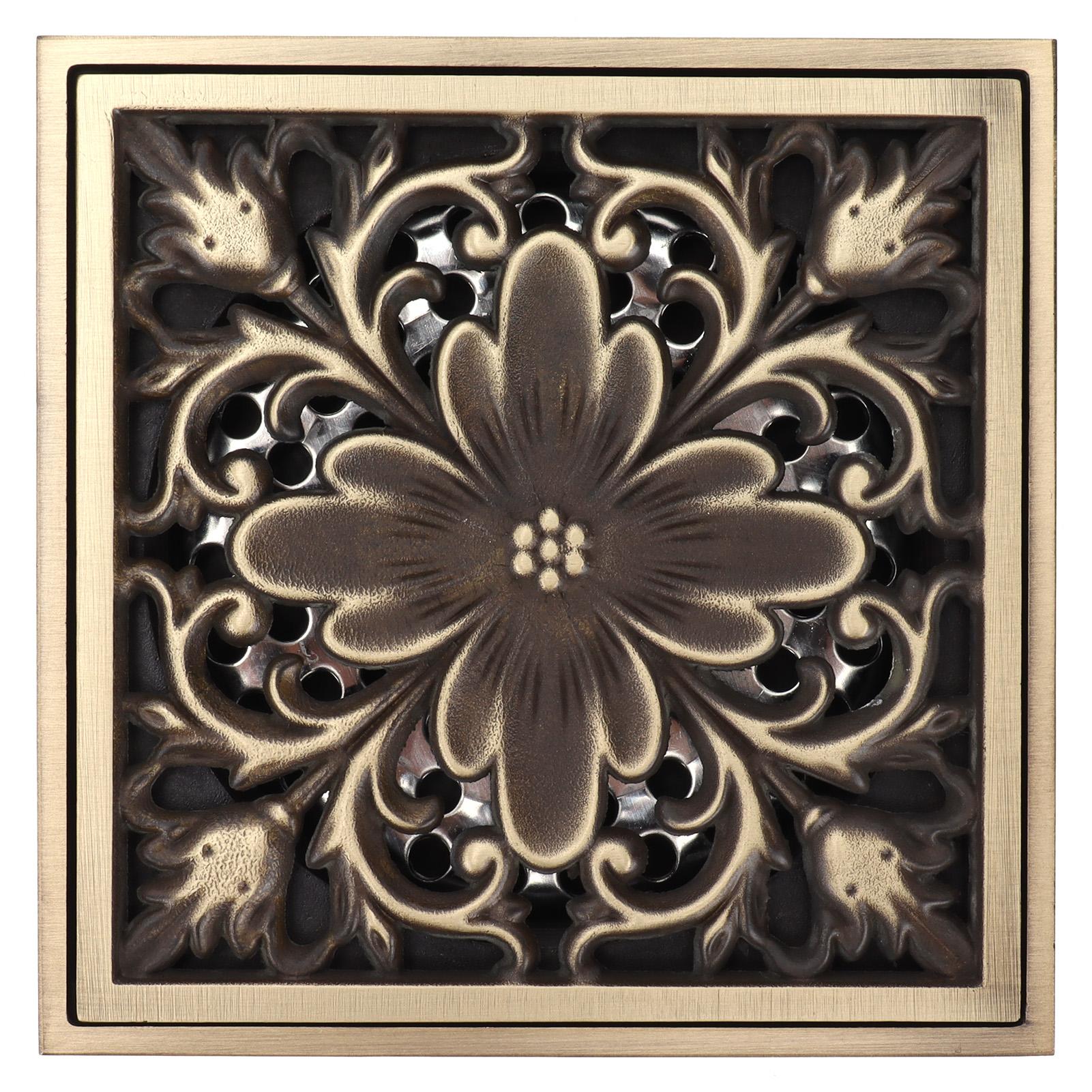 

Комплект слива для пола в ванной комнате Антикварный аксессуар для слива душа для дома, отеля, туалета, балкона 10x10 см