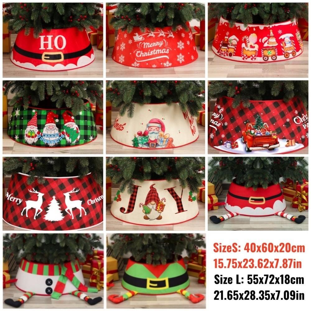 Snowflakes Christmas Tree Skirts Round Xmas Tree Collar Christmas Tree Bottom Cover  Family Holiday