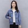 Women's Long Sleeve Loose Fit Short Denim Jacket - Korean Style for Spring/Autumn 2025