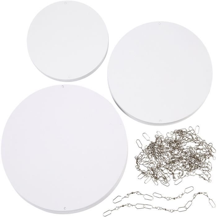 Cercles de 3 différentes tailles, perforés à partir de carte épaisse (300 g) . Support inclus. Réf 23580