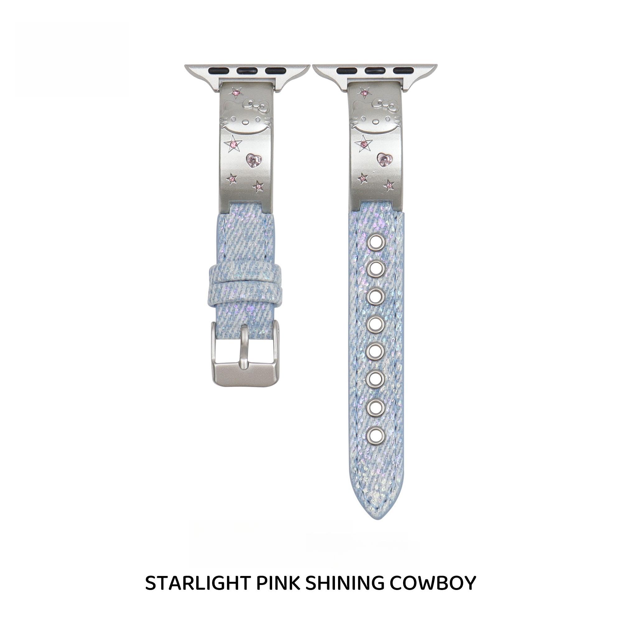 Denim Leather Sports Watch Band Compatible with Apple Watch Series 1–11 SE Ultra 38 40 41 42 44 45 46 49mm 42mm(S10/S11）38/40/41mm