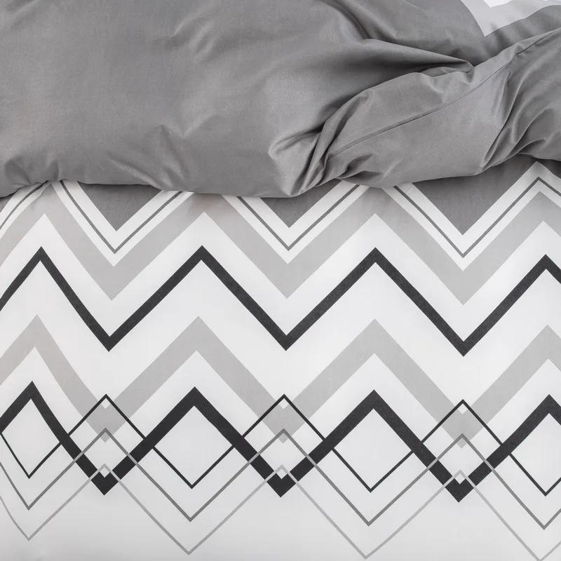 Comforter Abstract Geometric Full Queen Size Wave Pattern Bedding Set Farmhouse Comforter Microfiber Chevron