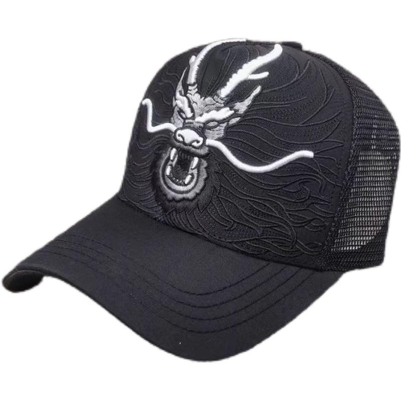 Dragon's Roar Embroidered Warrior Baseball Cap - Four Seasons Mesh Sunshade Trend