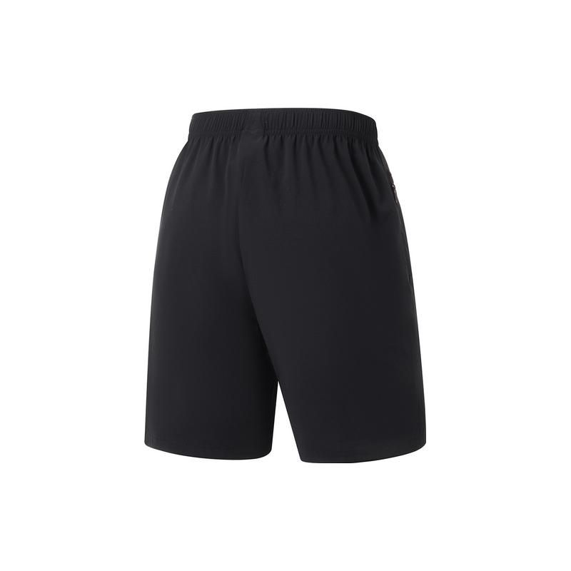 Li-Ning Quick-Drying Breathable Solid Color Mid-Waist Woven Fitness Sports Shorts Men shorts Black AKSU683-6
