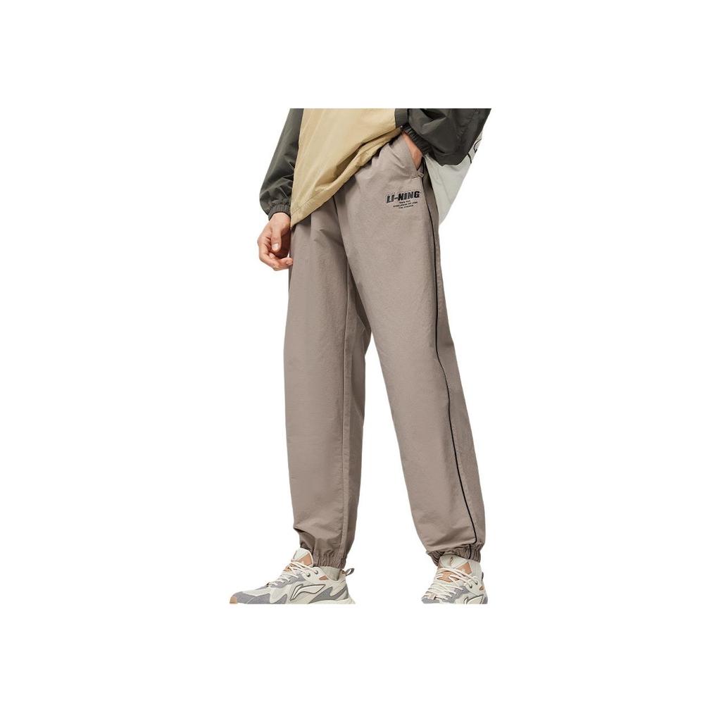 Li Ning Sports Lifestyle Serie Bequeme Lockere Einfarbige Freizeithose Herren Unterteile Braun AYKU607-3