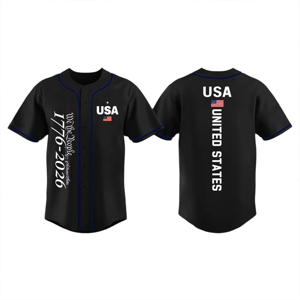 Unisex Baseball Jersey with Independence Day Print Adult Athletic Shirt Lightweight Breathable Fabric Suitable for Sports and Casual Wear