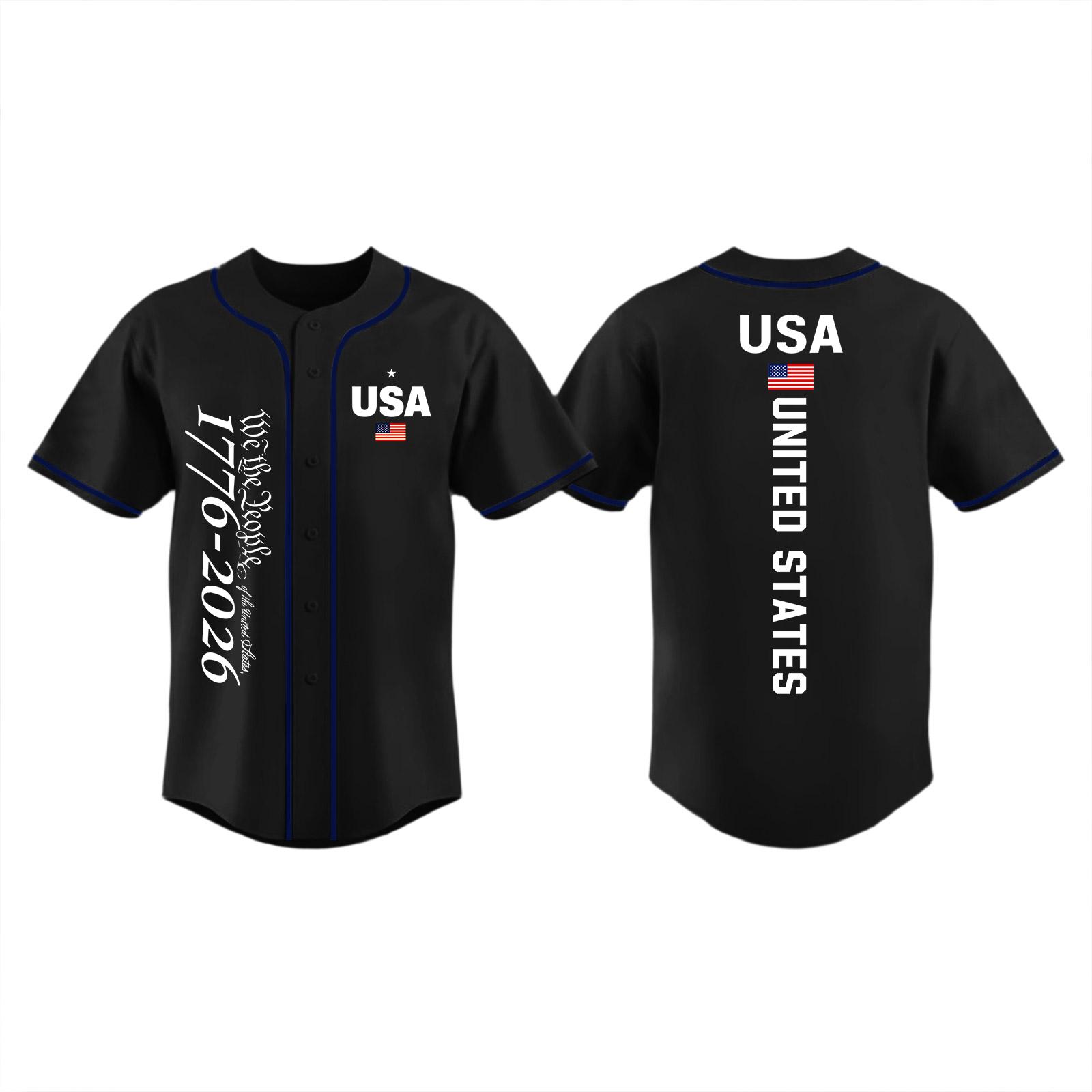 

Unisex Baseball Jersey USA Print Independence Day Sports Shirt Adult Athletic Top with Button Front and Short Sleeves for Outdoor Activities XXL