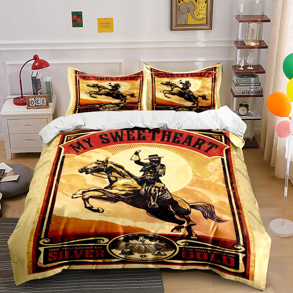 Cowboy Riding a Horse. Bedding Sets Duvet Cover Sets Duvet Covers Pillowcases(1 * Duvet Cover 2 * Pillowcases Without Duvet Insert)
