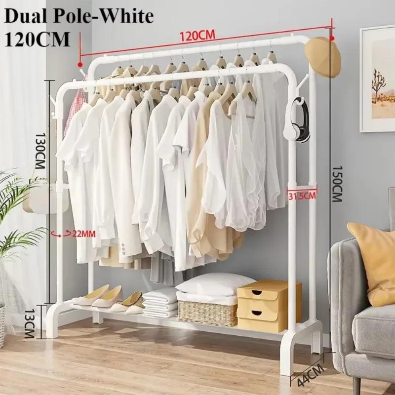 Floor Standing Clothes Rack Household Metal Clothes Rack Detachable Storage Rack Home Storage Organizer Shelf Space Saving