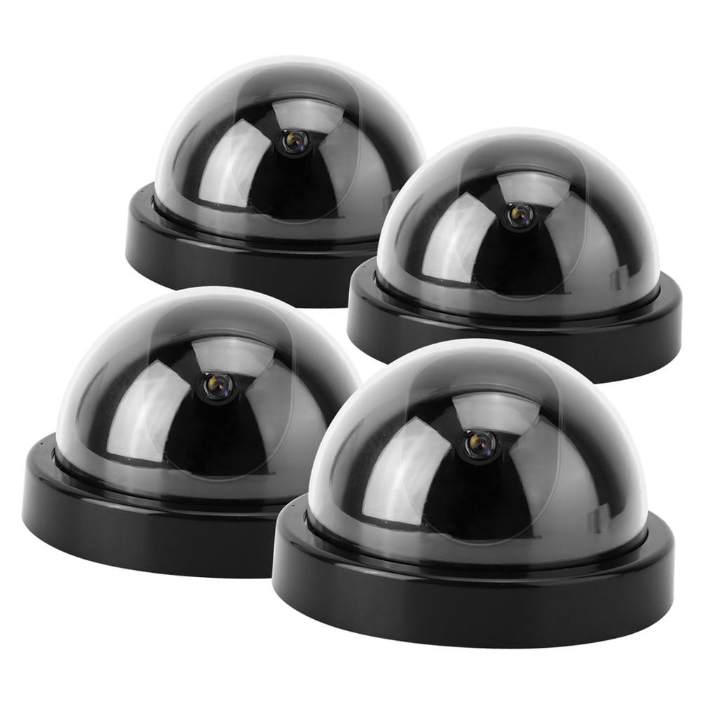4pcs Dome Simulation Camera CCTV Dummy Fake Security Camera With Flashing Led Light