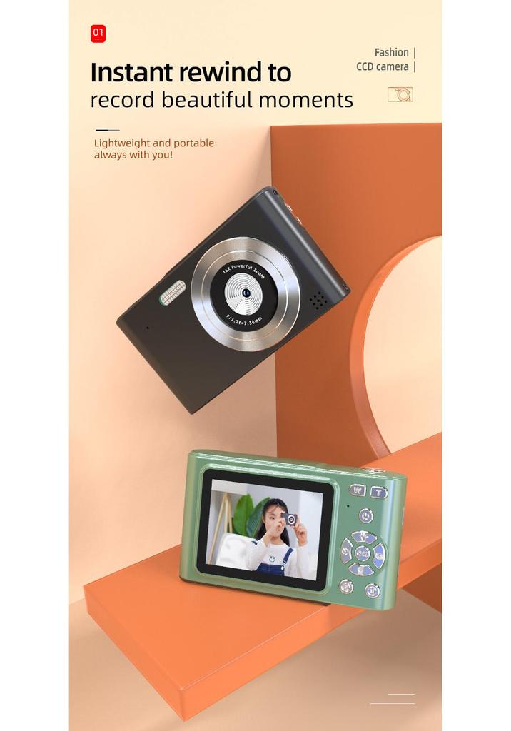 H15 Retro 4K CCD Digital Student Camera with Phone Transfer and High Aesthetic Appeal
