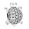 Charms Srebrny Żółw Żółwik Z Cyrkoniami Żółwiem Turtle Koralik Srebro 925