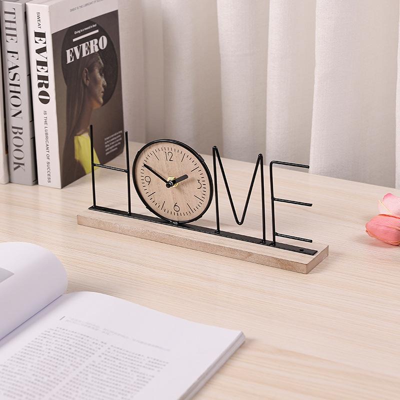 New Creative Clock Ornaments Modern Simple Wrought Iron Letter Clock Home Living Room TV Cabinet Decoration Decoration
