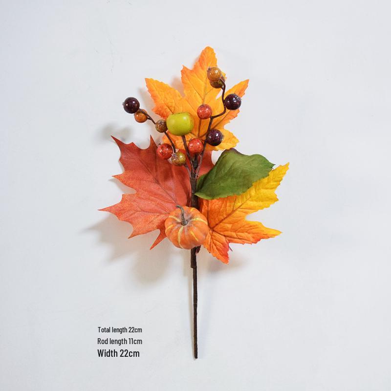 Thanksgiving Decoration: Artificial Maple Leaves, Pumpkins, Acorns & Berries