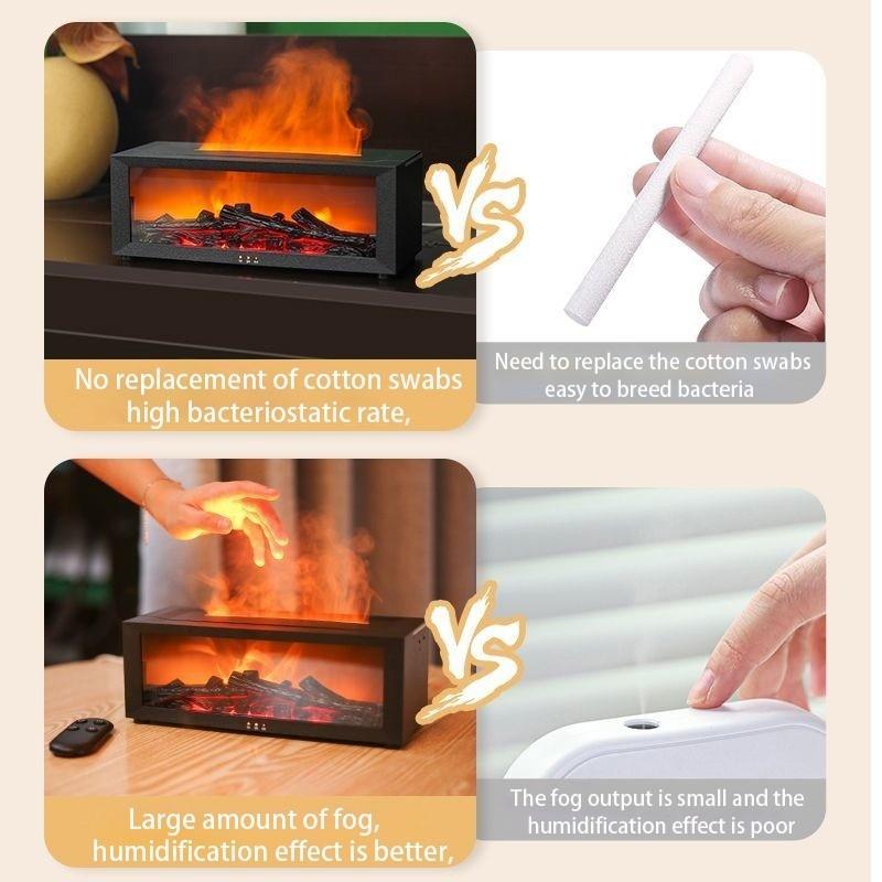 3D Simulation Air Humidifier Essential Oils Humidifiers Home Aroma Humidifier Flame Automatic Fragrance Diffuser With Remote Control