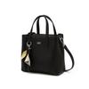 Dcba6e555bk [ria] Black Cowhide Flower Charm Tote Bag S
