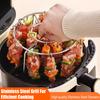 Air Fryer Rack with 12/24/36/48 Skewer Stainless Steel Vertical Meat Skewers Rack Rotisserie Grill for Kebabs