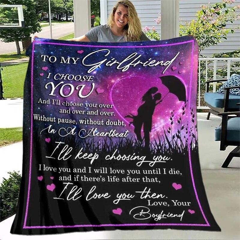To My Wife/husband/Daughter/Son/Mom/Sister Blanket Custom Blanket Gift Air Mail Letter Blanket Family Gift Best Wish for Her/him