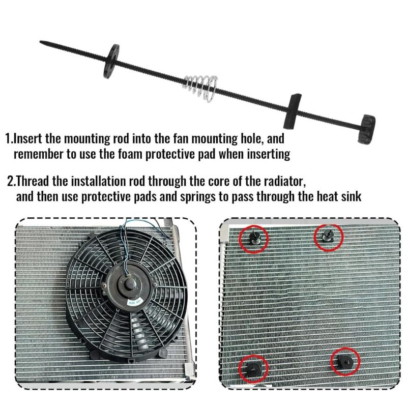 Radiator Fan Mount Zip Ties Clip Electric Transmission Coolers Tie Strap Easy Installation Universal Car Fan Mounting Kit
