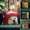 Funny Cute Dog Cat Cushion Cover Natural Linen Pillow Case Double-Sided Print Decorative Sofa Pillowcase Home Decor Gift