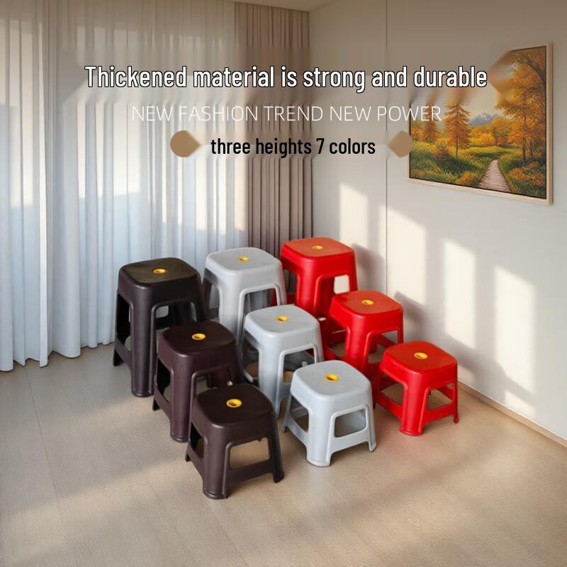 HUIHUADU Large Thickened Non-slip Plastic Square Stool