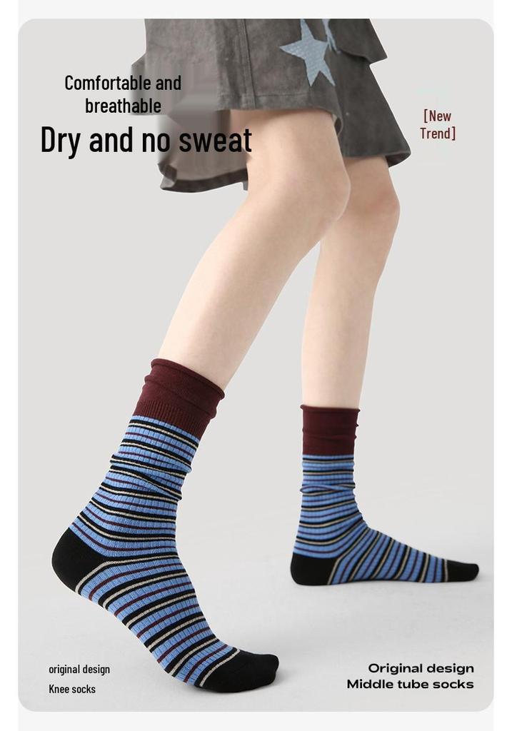 Renaissance Women's Mid-Calf Boneless Striped Socks - Autumn/Winter