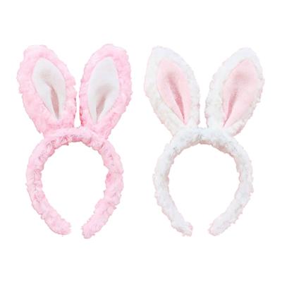 Soft Headband with Bunny Ears Plush Animal Hair Hoop Fluffy Easter Christmas Cosplay Cartoon Theme Party Costume