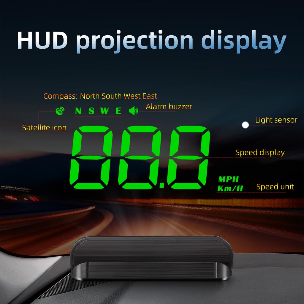 Universal GPS Head-up Display Digital Speedometer for All Cars Auto Electronic Dashboard with Over Speeding Alarm Plug and Play