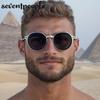Vintage Round Polarized Sunglasses Men Luxury Brand Classic Trendy Punk Driving Sun Glasses For Male Outdoor Shades UV400