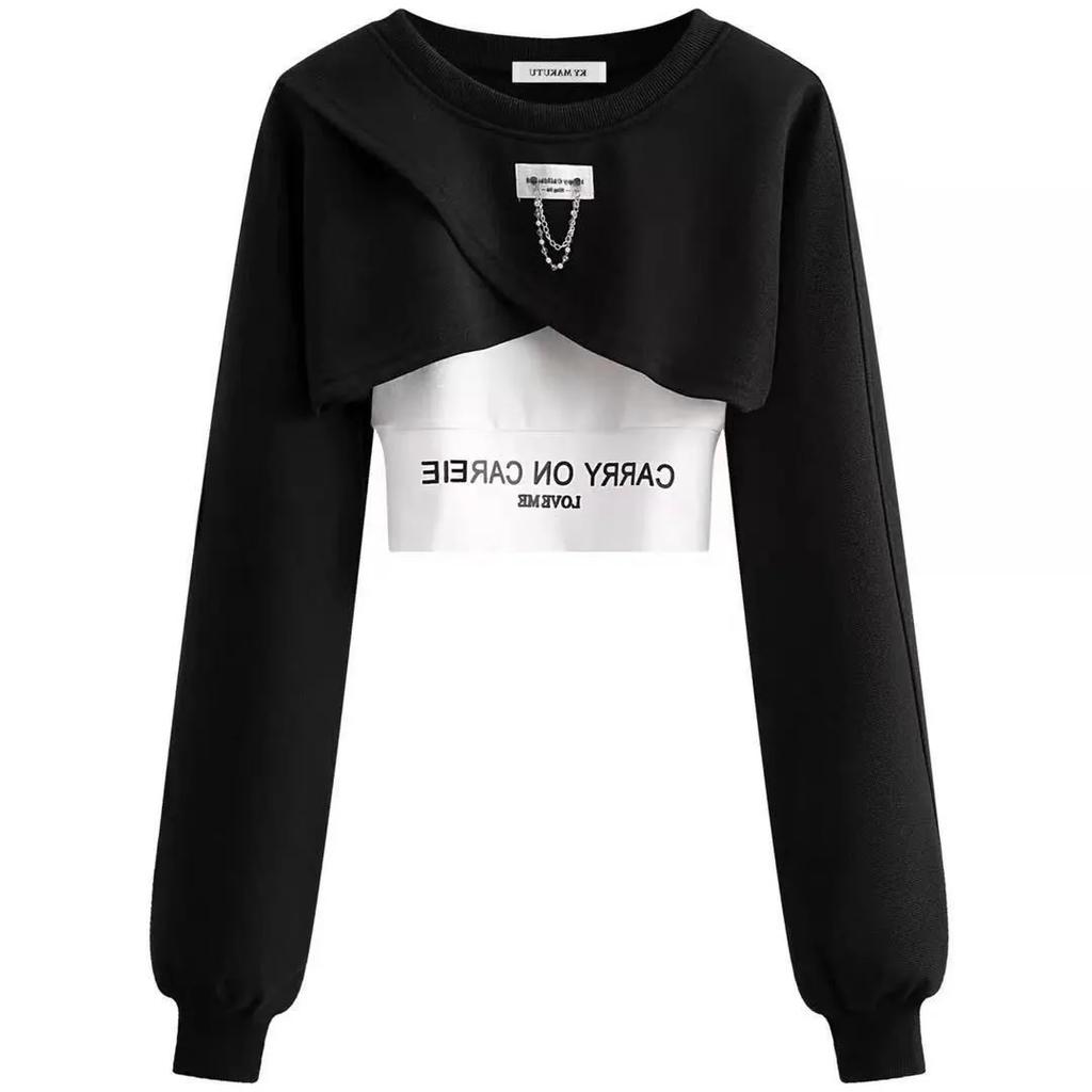 Damenmode Frühling Herbst Dreiteiliges Set Koreanischer Herbst Langarm T-Shirt Lässiges Sportbekleidungsset für Damen