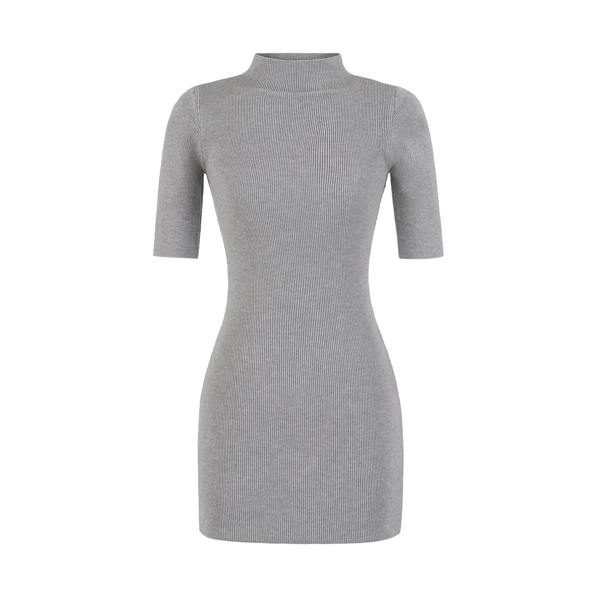 

Women s 2026 High Neck Mid-Sleeve Figure-Hugging Knit Dress Small