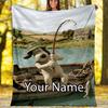 Custom Name Wallace & Gromit Theme Printed Blanket - Perfect for Couch, Bed, Travel & Outdoor Use | Machine Washable, Cozy & Durable.