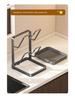Vertical Kitchen Lid & Pan Rack: Wall-Mount & Countertop Cutting Board Holder
