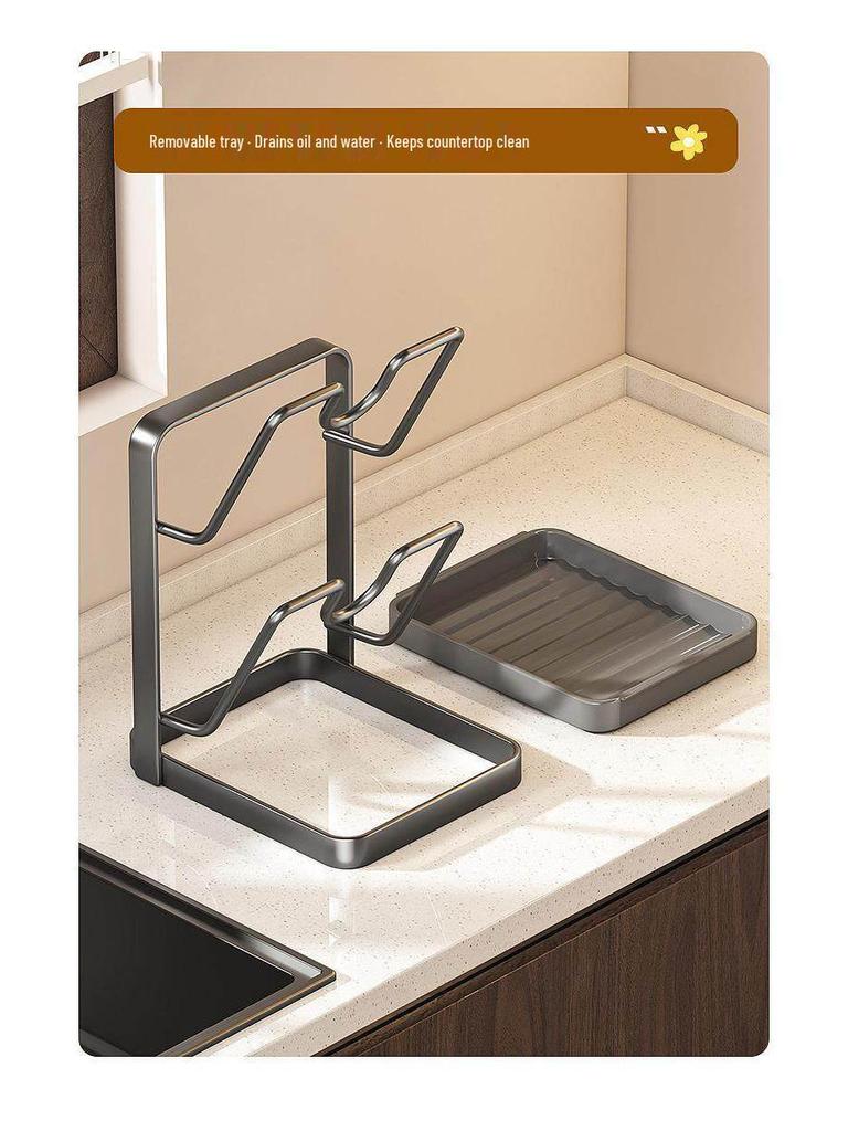 Vertical Kitchen Lid & Pan Rack: Wall-Mount & Countertop Cutting Board Holder