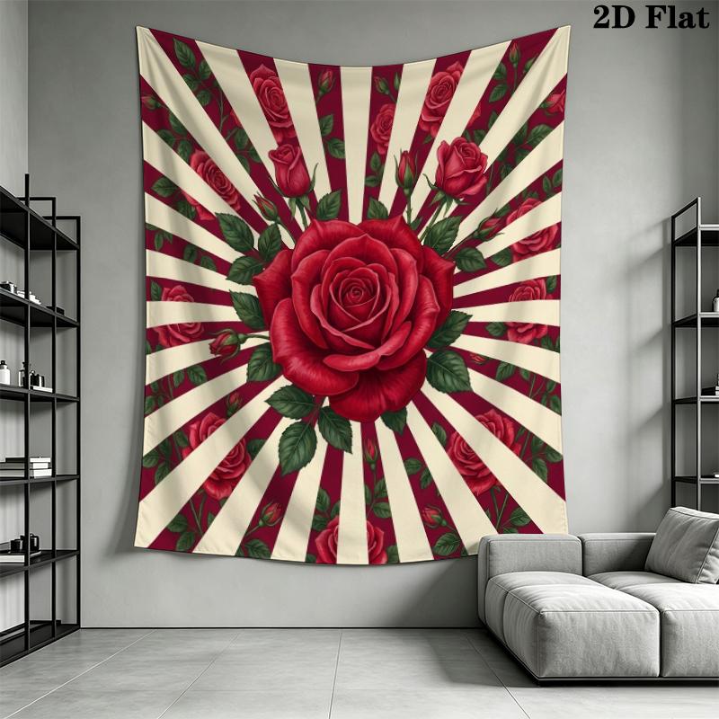 Rose Wall Tapestry Aesthetic Wall Hanging Printed Fabric Blanket Decorative Tapestries for Bedroom Living Room Home Decor