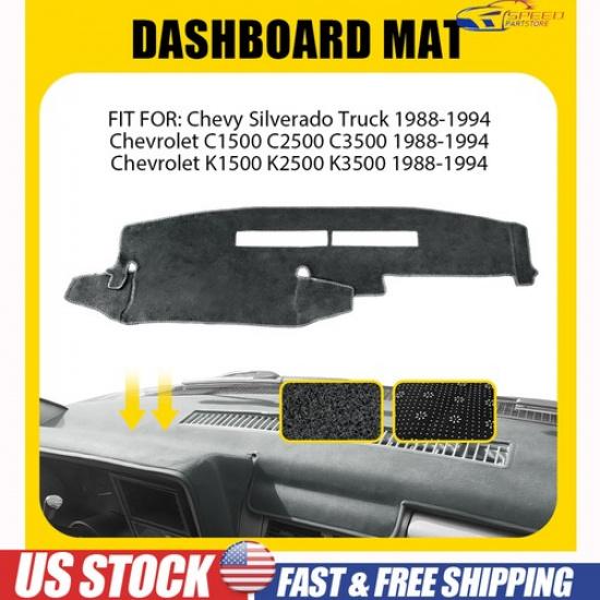 For 1988-1994 Chevrolet C1500 C2500 C3500 Dash Mat Dashboard Cover Dashmat Gray