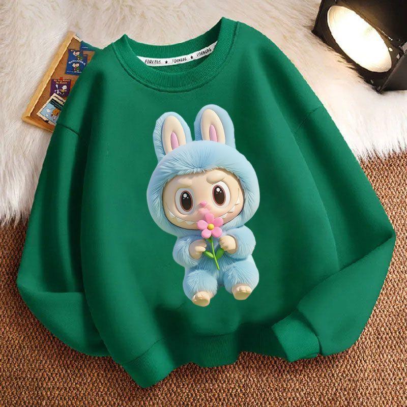 Mikiny s kulatým výstřihem pro děti, s dlouhým rukávem, módní a volné mikiny pro chlapce a dívky na jaro a podzim