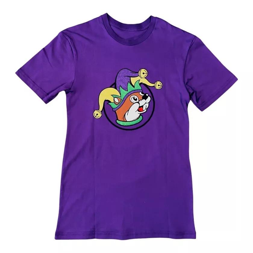 

Adult Purple Buc-ee s 2025 Mardi Gras Shirt S