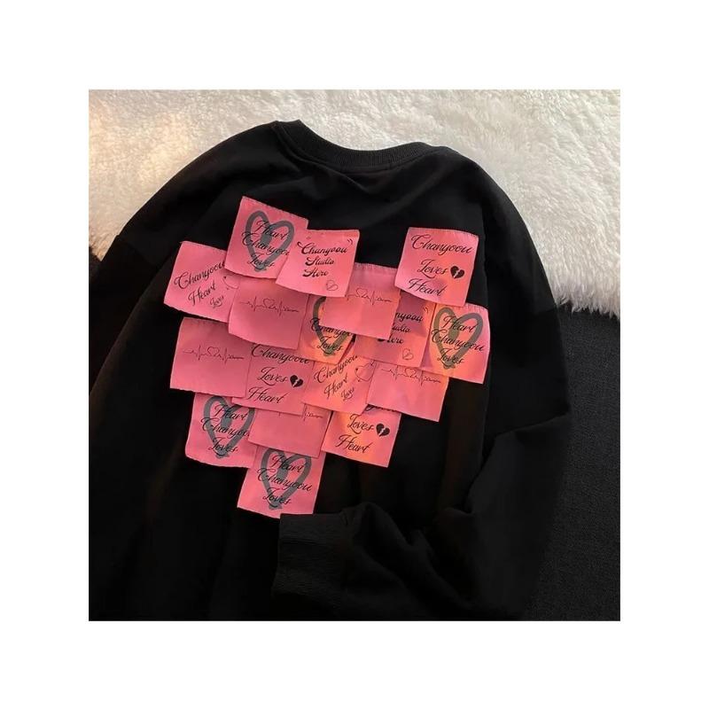 

Винтажные уличные свитера, корейский осенний джемпер большого размера с круглым вырезом и длинными рукавами, Sueter Mujer, Feamle XL чёрный