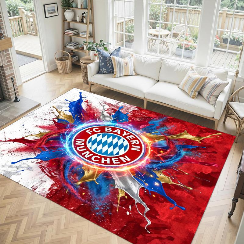Bayern München Design Kristal Fluweel Tapijt Gezellig Niet?Antislip Bedrukt Tapijt Voor Slaapkamer Woonkamer Entree