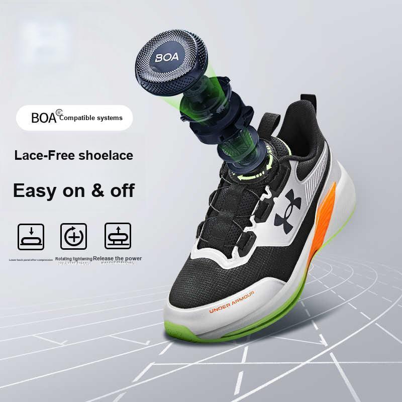 Under Armour Fabric Knob Thick Sole Sports Shoes Fashion Versatile Comfortable Physical Test Low Top Kids Running Shoes Kids Sneakers 2441104