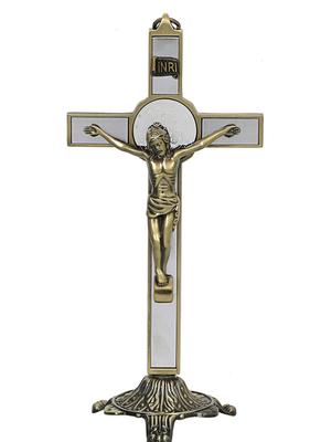 Antikvarinio dizaino Kristaus statula arba sieninis kryžius Jėzus Kristus [Pastatomas Pakabinamas] (Stovo tipas)