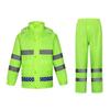 Hochgeschwindigkeits Fluoreszierend Grün Doppellagiges Reflektierendes Regenmantel- und Hosen-Set für den Schwerlastgebrauch