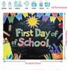 First Day of School 2D Backdrop, Blackboard Chalk Art Photography Background for School Party Decor