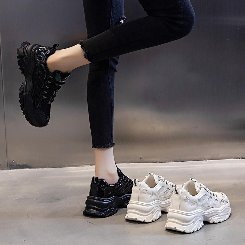 Sneakers women's spring 2025 new thick-soled heightening casual shoes running versatile single shoes flat-soled shallow women's shoes