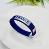 Football Country Flag Wristband Alloy Bracelet Adjustable Sports Band Football Wristlet for Sports and Festivities