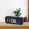 1200mAh USB Rechargeable Desk Clock Voice Controlled Temperature Humidity Display LED Music Alarm Clock for Home Office