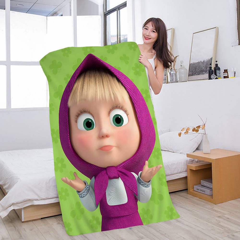 Cartoon Cute M-MashaS And The Bear Beach Towel Colorful Bath Towels for Girl Microfiber Quick Dry Sand Free Beach Gym Pool