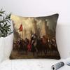 1Pc Medieval Knights Pillow Cover, 18X18 Inch, Short Plush Decorative Cushion Case With Zipper Closure, Single-Sided Print, Poly