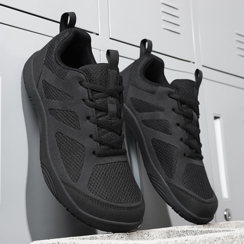 TUINANLE Barfußschuhe Herren Weite Zehenbox Nullabfall Zehen-Sneaker Minimalistisch Schwarz Freizeitschuhe für Damen